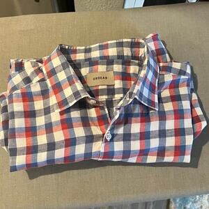 Ordean Red/White/Blue/Gray Plaid Shirt, Size XL